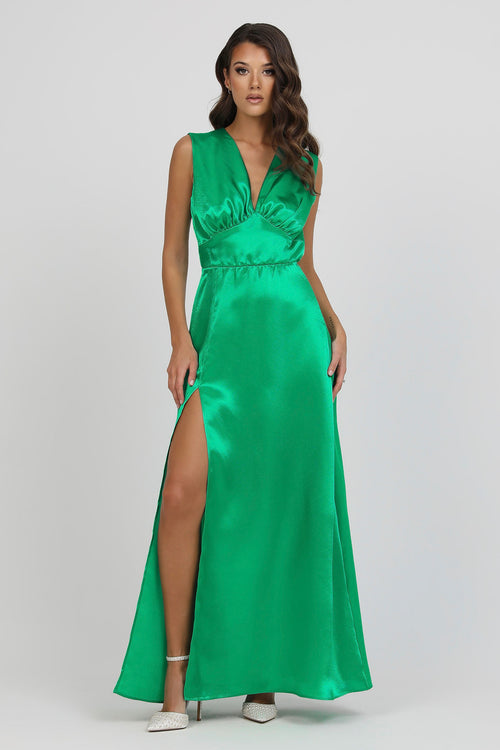 green Satin Dress sleeveless, crepe back satin dress, satin evening dress, bridesmaid dress satin, Long satin dress,  Bridesmaid satin Dress, Formal satin Dress, Wedding Guest satin Dress, Evening satin Gown, prom satin dress, gown, evening dress, maxi satin dress