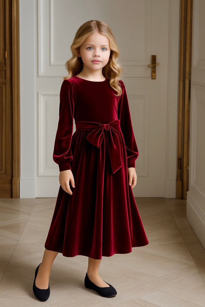 Velvet Flower Girl Dress, Baby Girl Velvet Dress, Toddler Velvet Dress