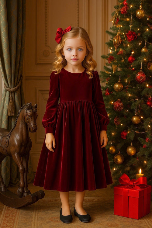 Velvet Flower Girl Dress, Baby Girl Velvet Dress, Toddler Velvet Dress