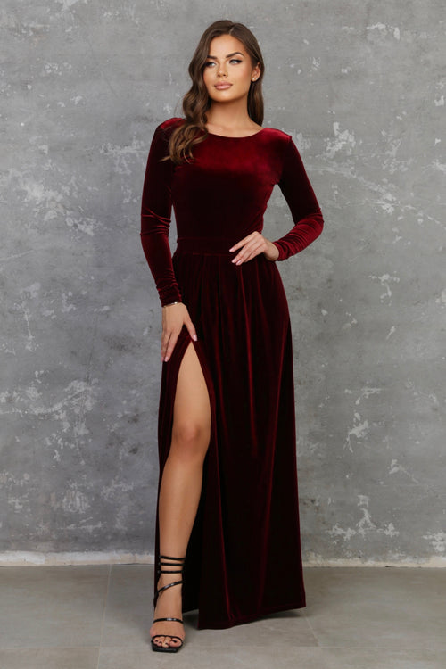 Burgundy Velvet Dress - Bridesmaid Dress - Formal Evening Gown Dsir Couture Burgundy Velvet Dress - Bridesmaid Dress - Formal Evening Gown Dsir Couture