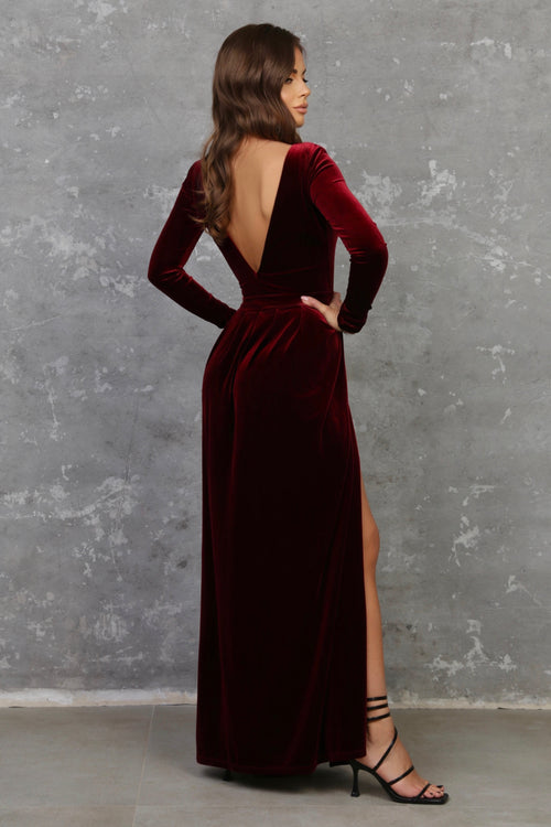 Burgundy Velvet Dress - Bridesmaid Dress Burgundy Velvet Dress - Bridesmaid Dress