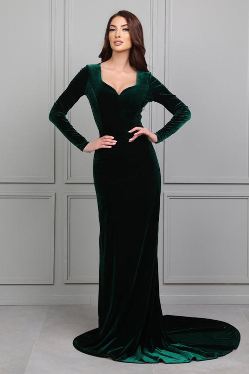womens velvet dress green Emerald Women Christmas Prom Party Long Bridesmaid Dress An ultra Amazon.com: MSBASIC Emerald Green Dress