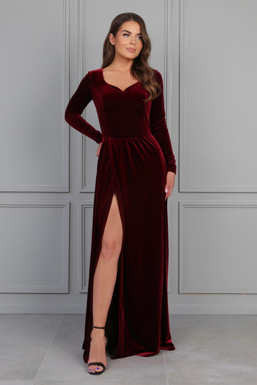 burgundy sweetheart neckline dress A-Line Sweetheart Neck Burgundy Long Prom Dress, Burgundy Evening Dres