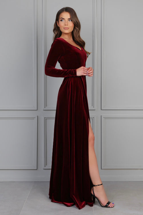 Burgundy Velvet Sweetheart Neckline Dress - Bridesmaid Dress - Gown Dsir Couture Burgundy Velvet Sweetheart Neckline Dress - Bridesmaid Dress - Gown Dsir Couture