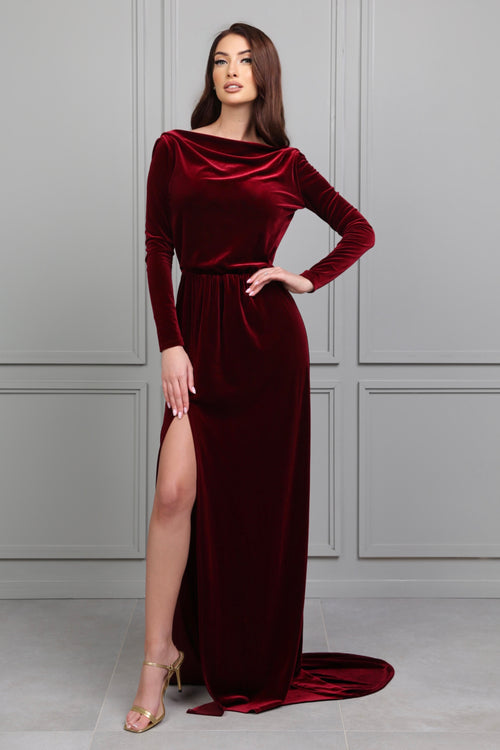 ladies velvet maxi dresses womens Velvet Maxi Dress in Black