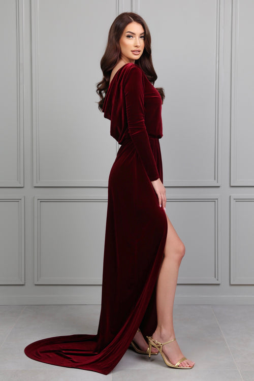 red velvet dress ladies Out On The Dance Floor Red Velvet Maxi Dress Shop the Mint