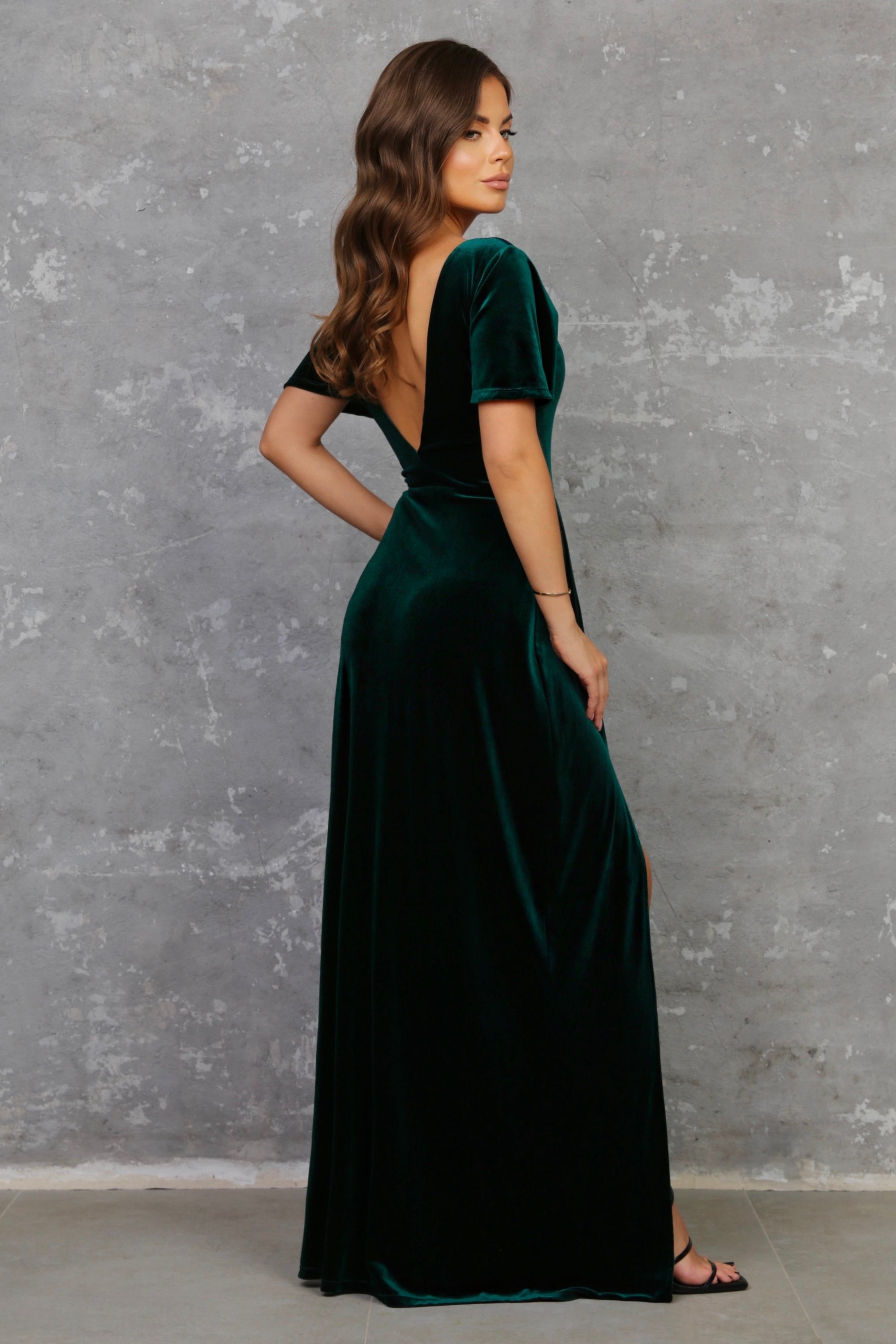 Dark Green Velvet Dress - Bridesmaid Dress