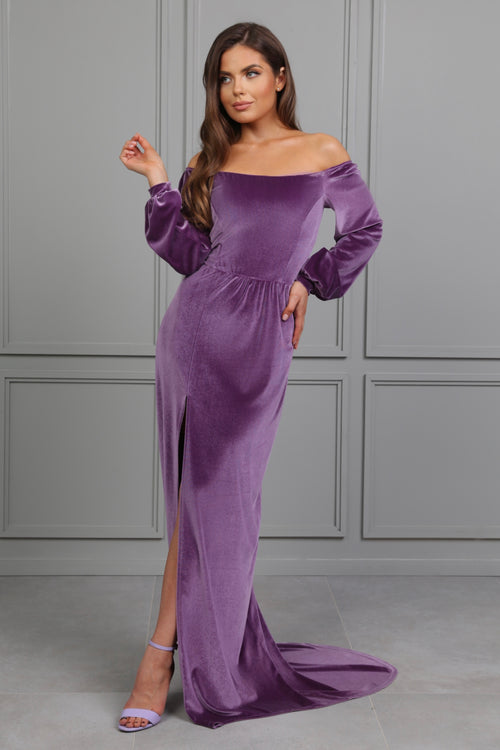 Violet Velvet Off Shoulder Dress Violet Velvet Off Shoulder Dress