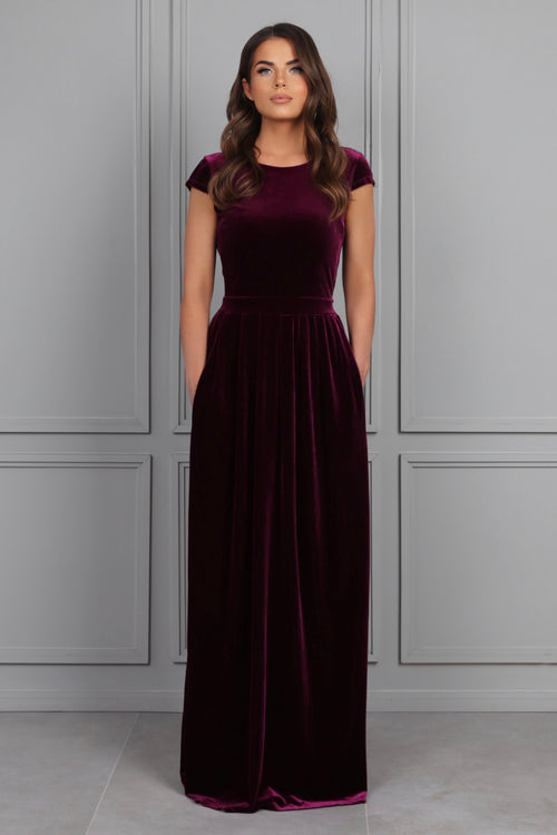 Dark Purple Velvet Dress - Bridesmaid Dress - Formal Evening Gown Dsir Couture Dark Purple Velvet Dress - Bridesmaid Dress - Formal Evening Gown Dsir Couture