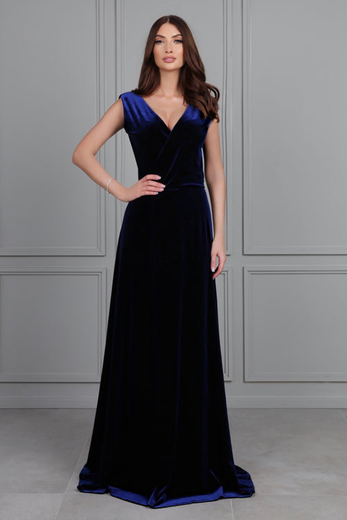 Navy Blue Velvet Dress - Bridesmaid Dress - Formal Evening Gown Dsir Couture Navy Blue Velvet Dress - Bridesmaid Dress - Formal Evening Gown Dsir Couture