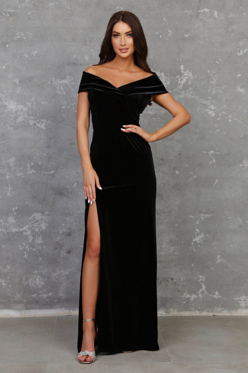 Black Velvet Dress - Off The Shoulder Dress- Bridesmaid Dress Dsir Couture Black Velvet Dress - Off The Shoulder Dress- Bridesmaid Dress Dsir Couture