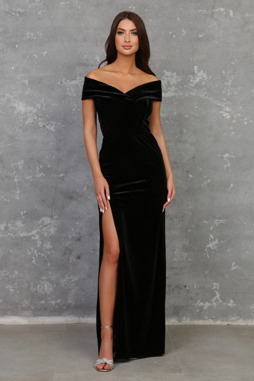 Black Velvet Off The Shoulder Dress Black Velvet Off The Shoulder Dress