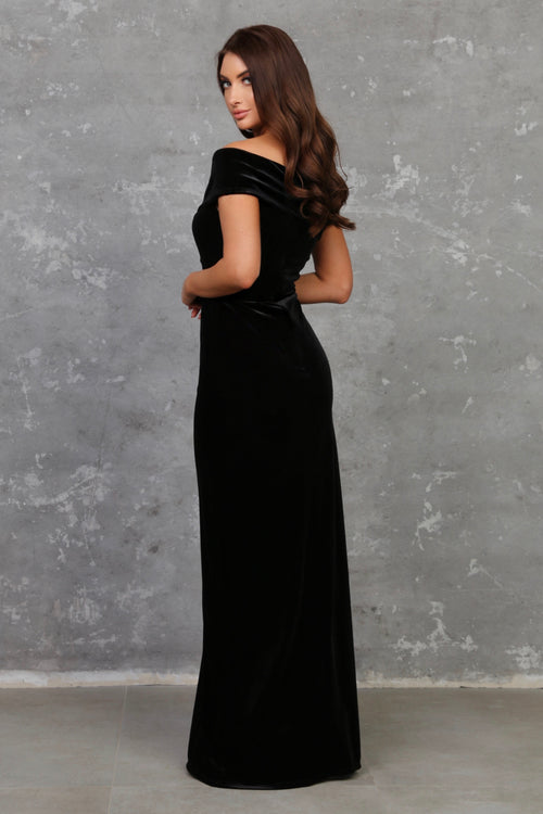Black Velvet Dress - Off The Shoulder Dress- Bridesmaid Dress Dsir Couture Black Velvet Dress - Off The Shoulder Dress- Bridesmaid Dress Dsir Couture