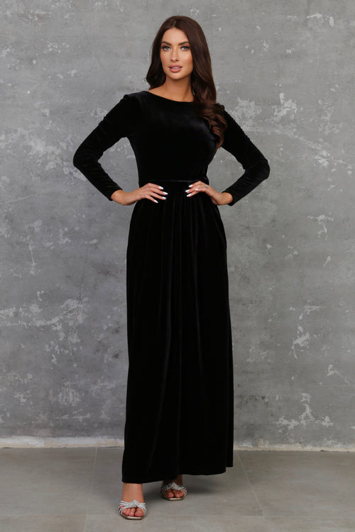 Black Velvet Dress - Bridesmaid Dress - Formal Evening Gown Dsir Couture Black Velvet Dress - Bridesmaid Dress - Formal Evening Gown Dsir Couture