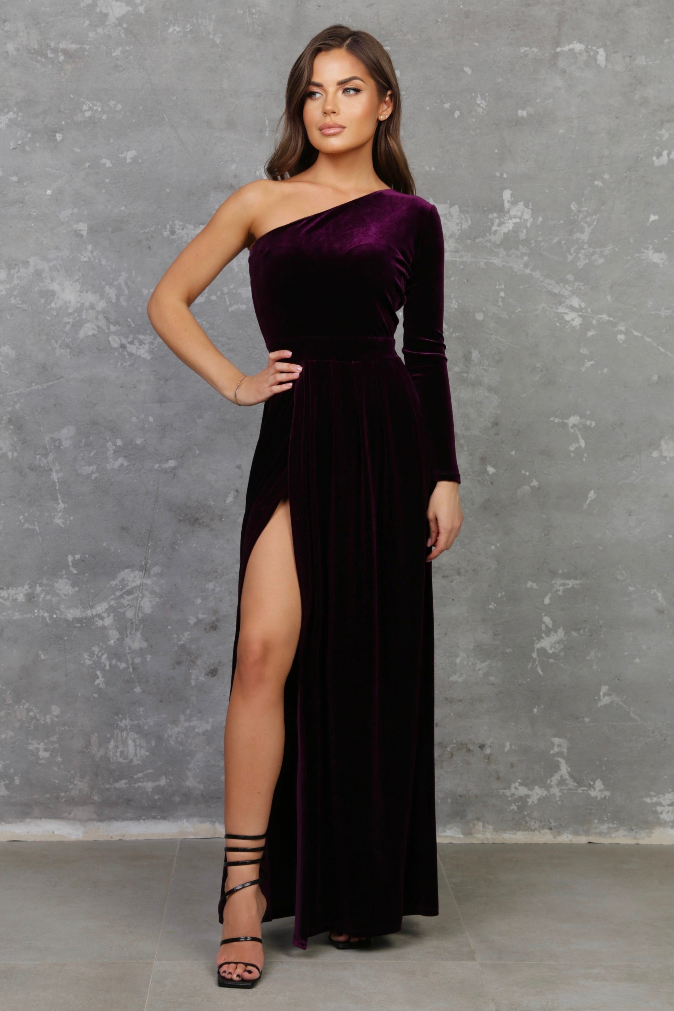 Dark Purple Velvet Dress - Bridesmaid Dress