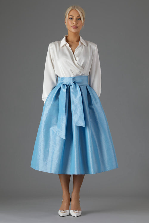 Light Blue Taffeta Skirt - Women Skirts Light Blue Taffeta Skirt - Women Skirts
