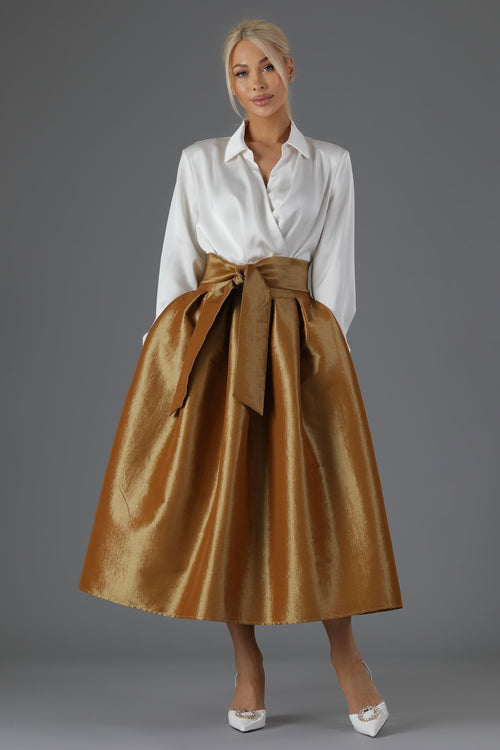 skirt, women skirt, formal skirt, taffeta skirt, ball skirt, skirt with pockets, classic skirt, gold skirt