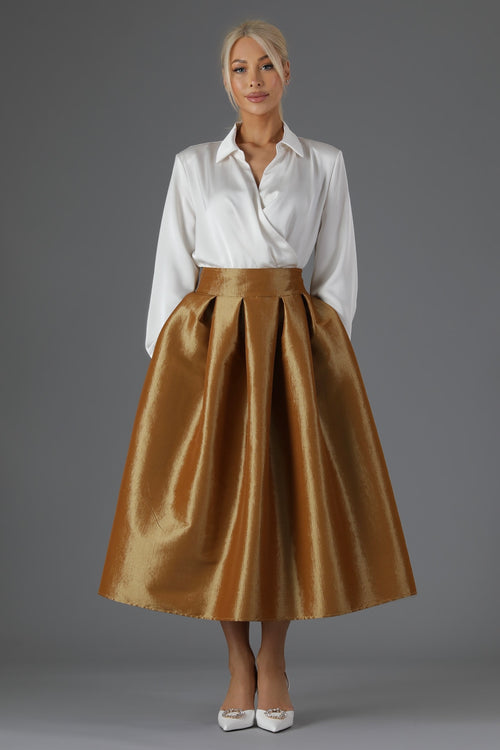 skirt, women skirt, formal skirt, taffeta skirt, ball skirt, skirt with pockets, classic skirt, gold skirt