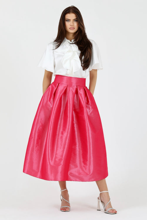carolina herrera taffeta skirt, women skirt, formal skirt, taffeta skirt, ball skirt, skirt with pockets, classic skirt, pink skirt