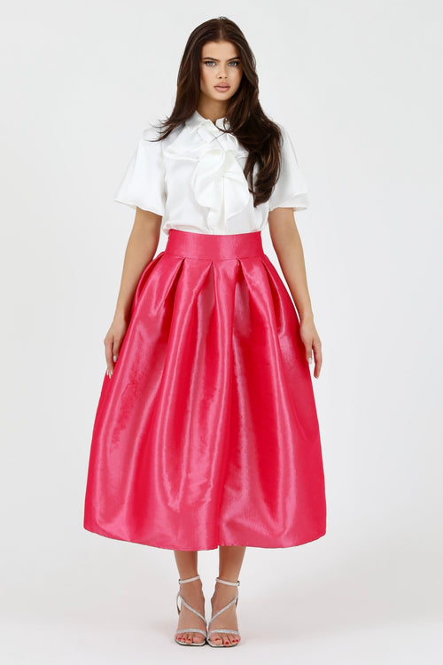 carolina herrera taffeta skirt, women skirt, formal skirt, taffeta skirt, ball skirt, skirt with pockets, classic skirt, pink skirt