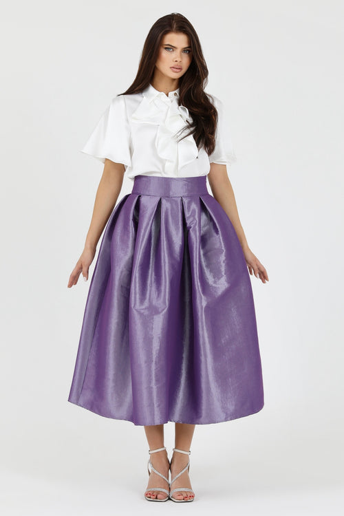 carolina herrera taffeta skirt, women skirt, formal skirt, taffeta skirt, ball skirt, skirt with pockets, classic skirt, lavender skirt