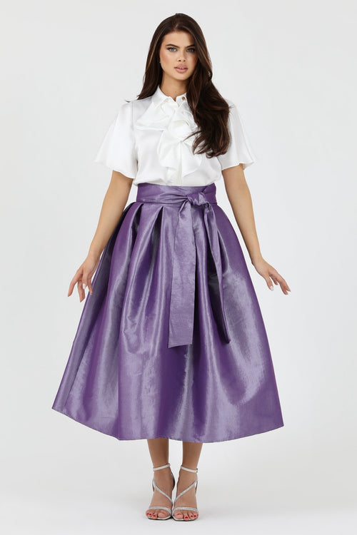 carolina herrera taffeta skirt, women skirt, formal skirt, taffeta skirt, ball skirt, skirt with pockets, classic skirt, lavender skirt