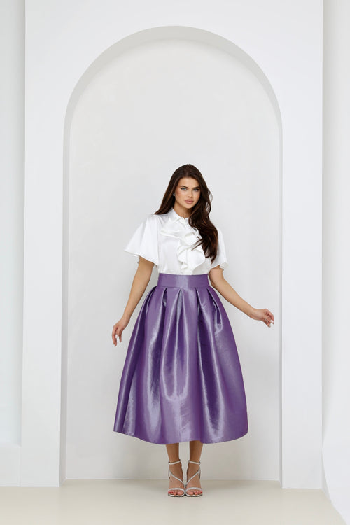 carolina herrera taffeta skirt, women skirt, formal skirt, taffeta skirt, ball skirt, skirt with pockets, classic skirt, lavender skirt