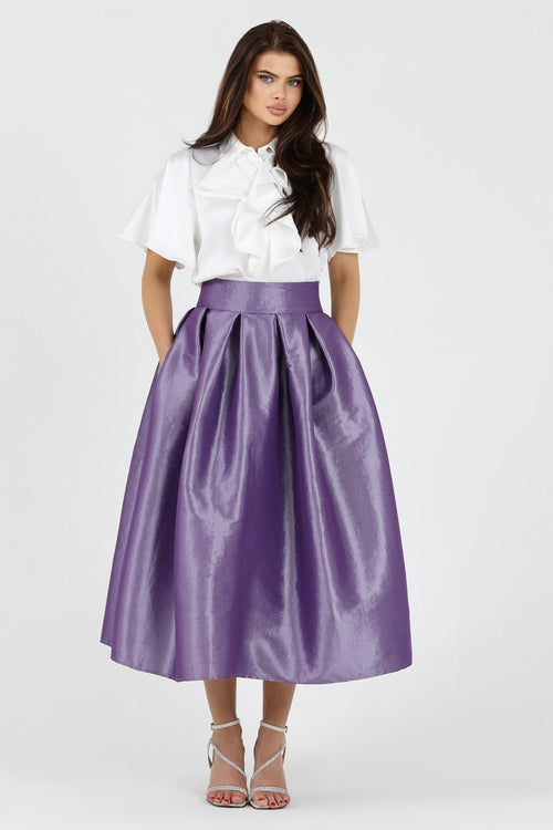 carolina herrera taffeta skirt, women skirt, formal skirt, taffeta skirt, ball skirt, skirt with pockets, classic skirt, lavender skirt