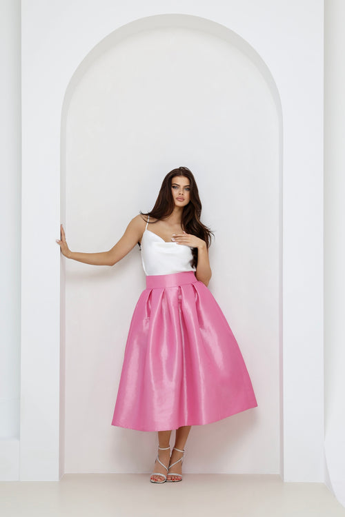 carolina herrera taffeta skirt, women skirt, formal skirt, taffeta skirt, ball skirt, skirt with pockets, classic skirt, light pink skirt