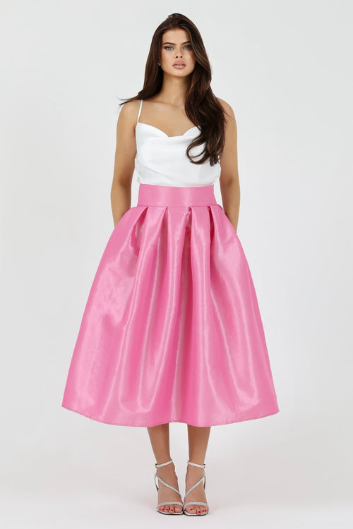 carolina herrera taffeta skirt, women skirt, formal skirt, taffeta skirt, ball skirt, skirt with pockets, classic skirt, light pink skirt