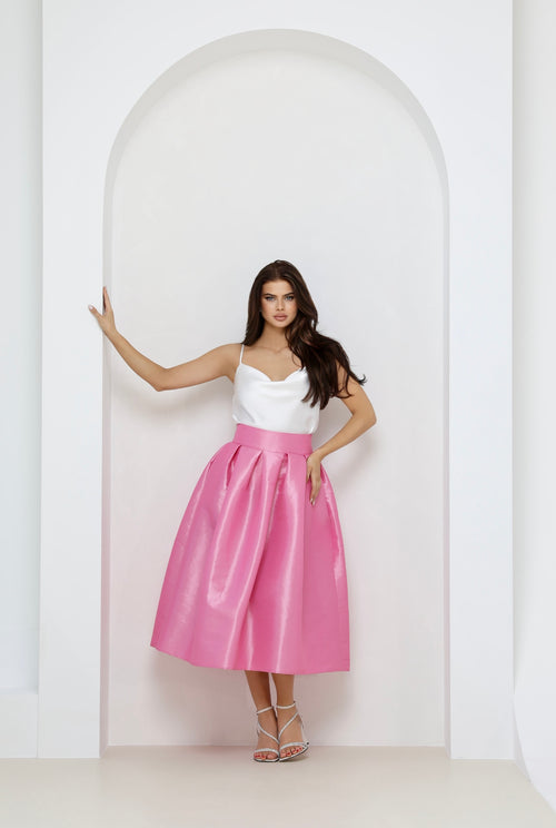 carolina herrera taffeta skirt, women skirt, formal skirt, taffeta skirt, ball skirt, skirt with pockets, classic skirt, light pink skirt