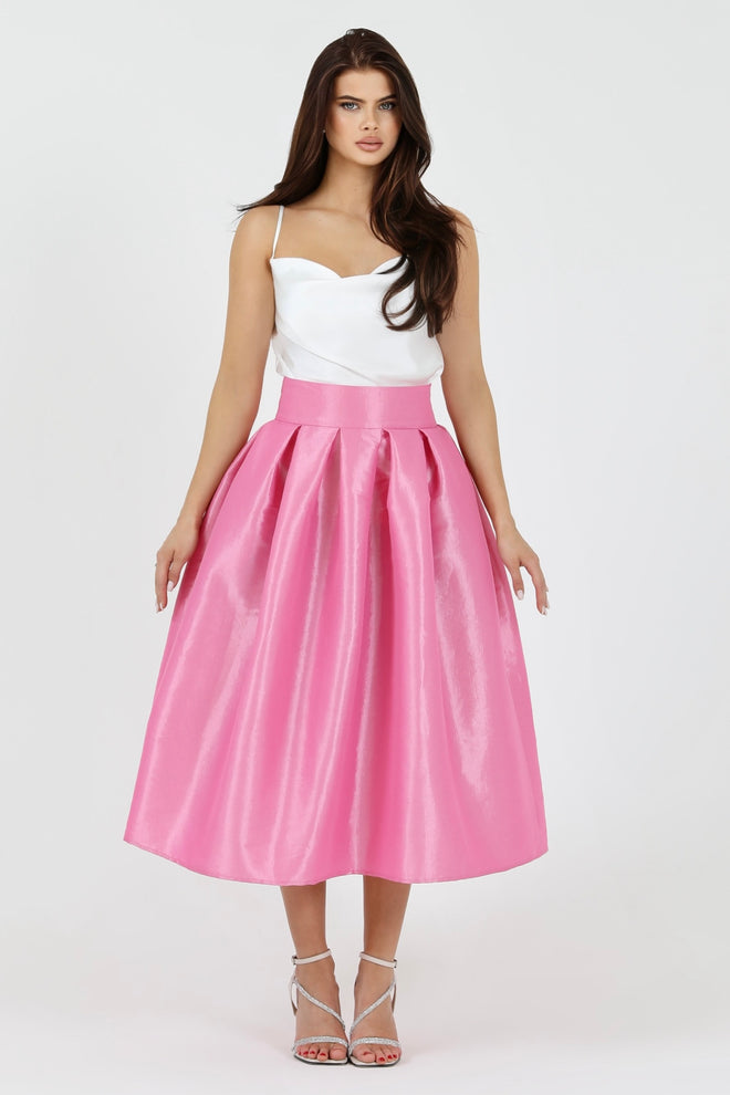 carolina herrera taffeta skirt, women skirt, formal skirt, taffeta skirt, ball skirt, skirt with pockets, classic skirt, light pink skirt