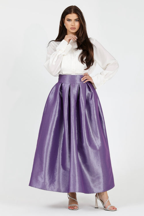 carolina herrera taffeta skirt, women skirt, formal skirt, taffeta skirt, ball skirt, skirt with pockets, classic skirt, long skirt, maxi skirt, lavender skirt